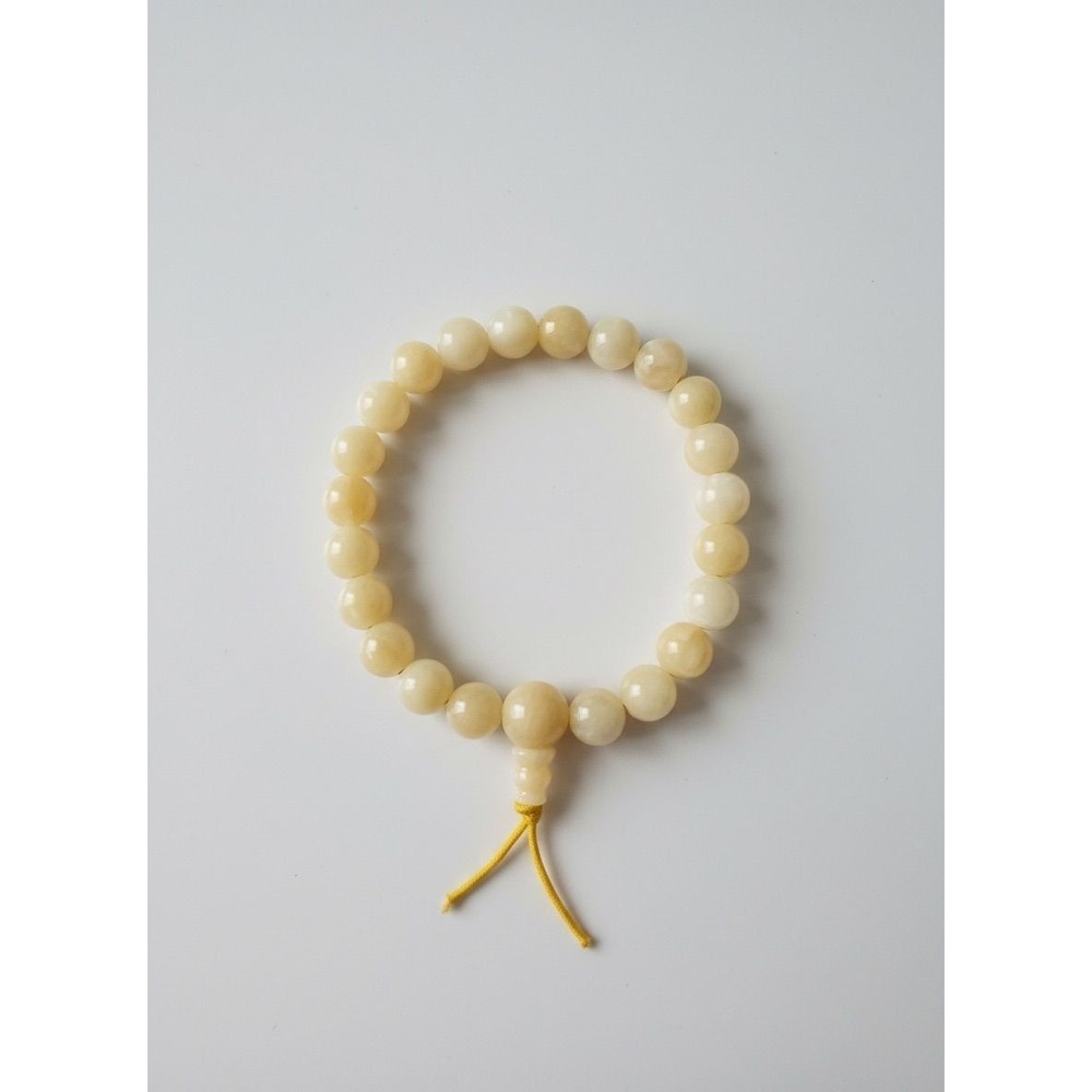 Unbranded Cream Jade Stretch Bracelet Women OS Cream Natural Stone Jewelry